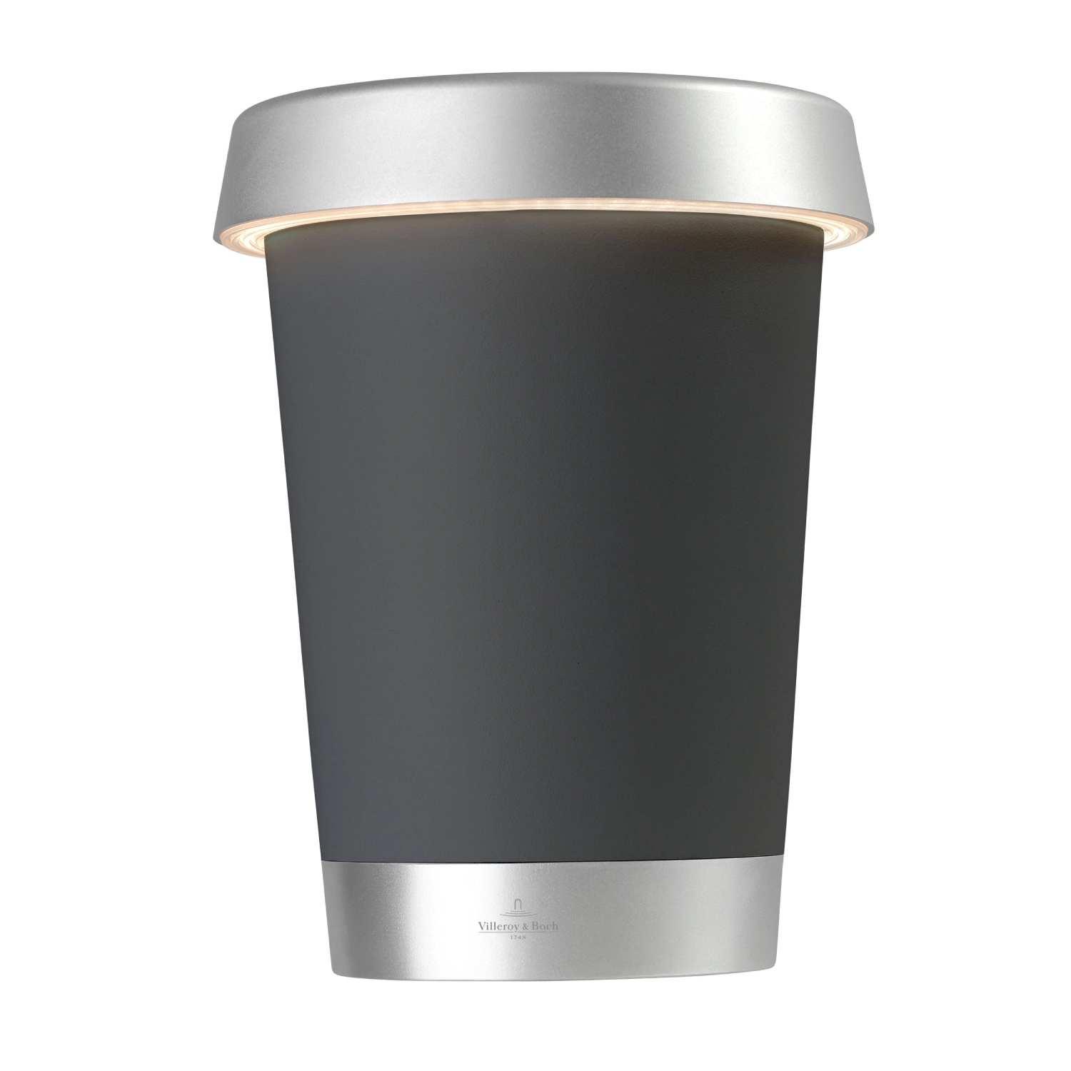 Chladiaca nádoba na víno s LED osvetlením, do exteriéru / interiéru, Bordeaux, anthracite