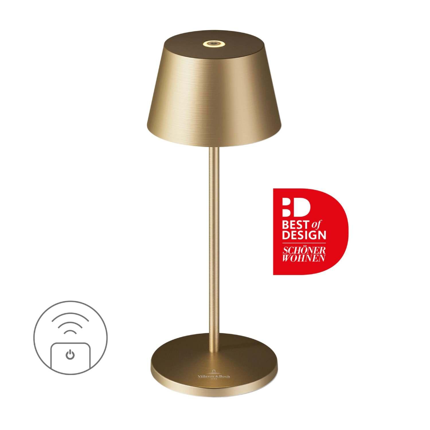 Nabíjacia LED lampička do exteriéru / interiéru Seoul Micro, 20 cm, brushed gold