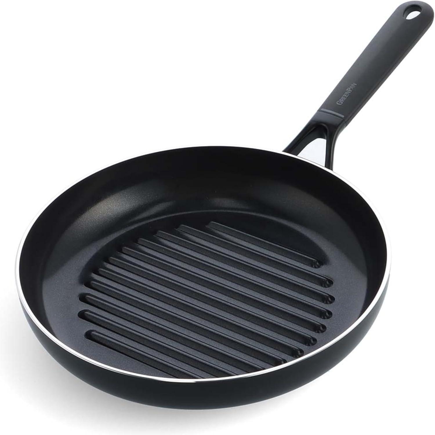 Smart nepriľnavá guľatá grilovacia panvica, Ø 28 cm, čierna