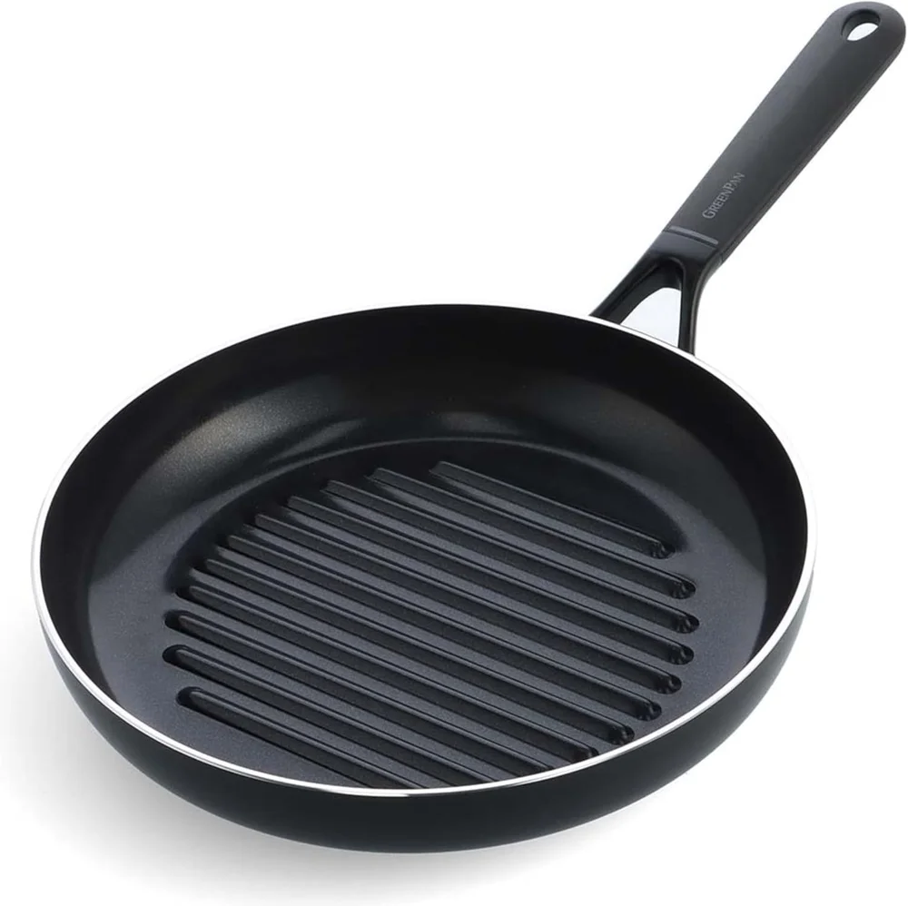 Smart nepriľnavá guľatá grilovacia panvica, Ø 28 cm, čierna