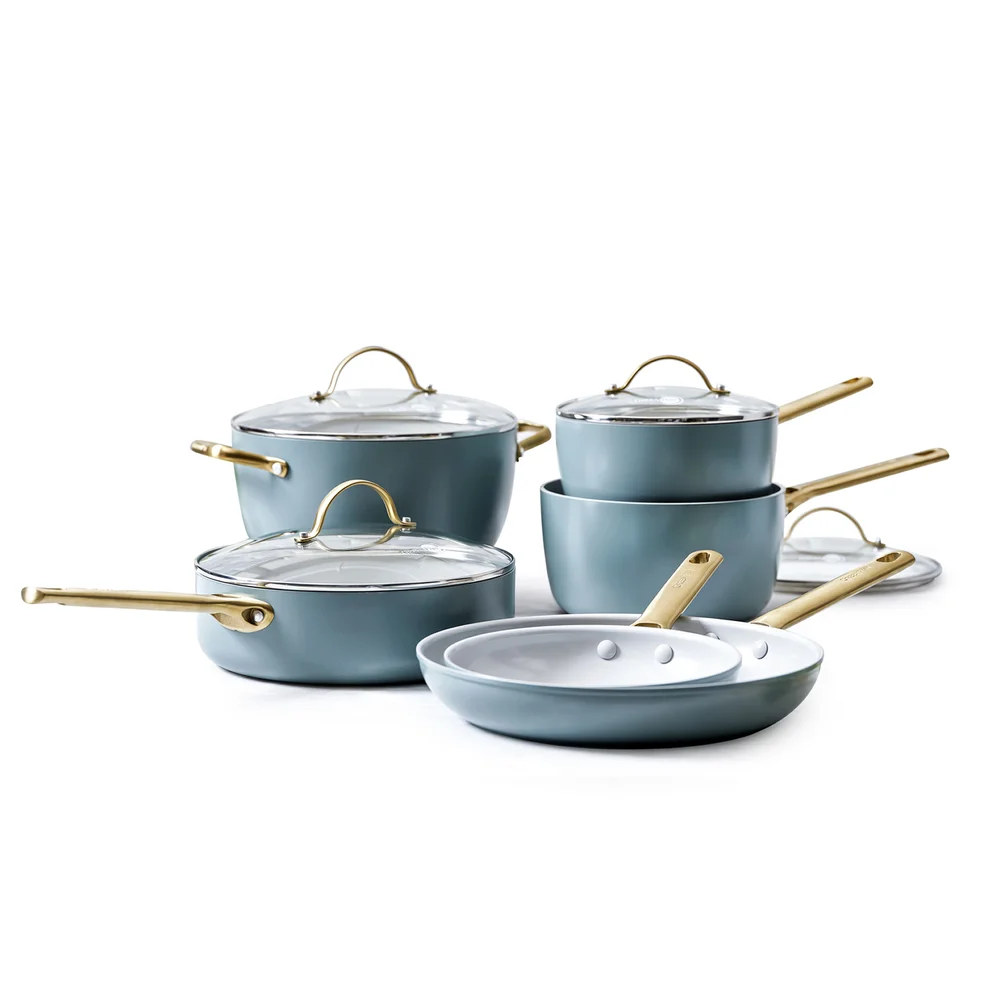 Sada riadu s nepriľnavým keramickým povrchom, Padova Reserve, 10 ks, šedomodrá