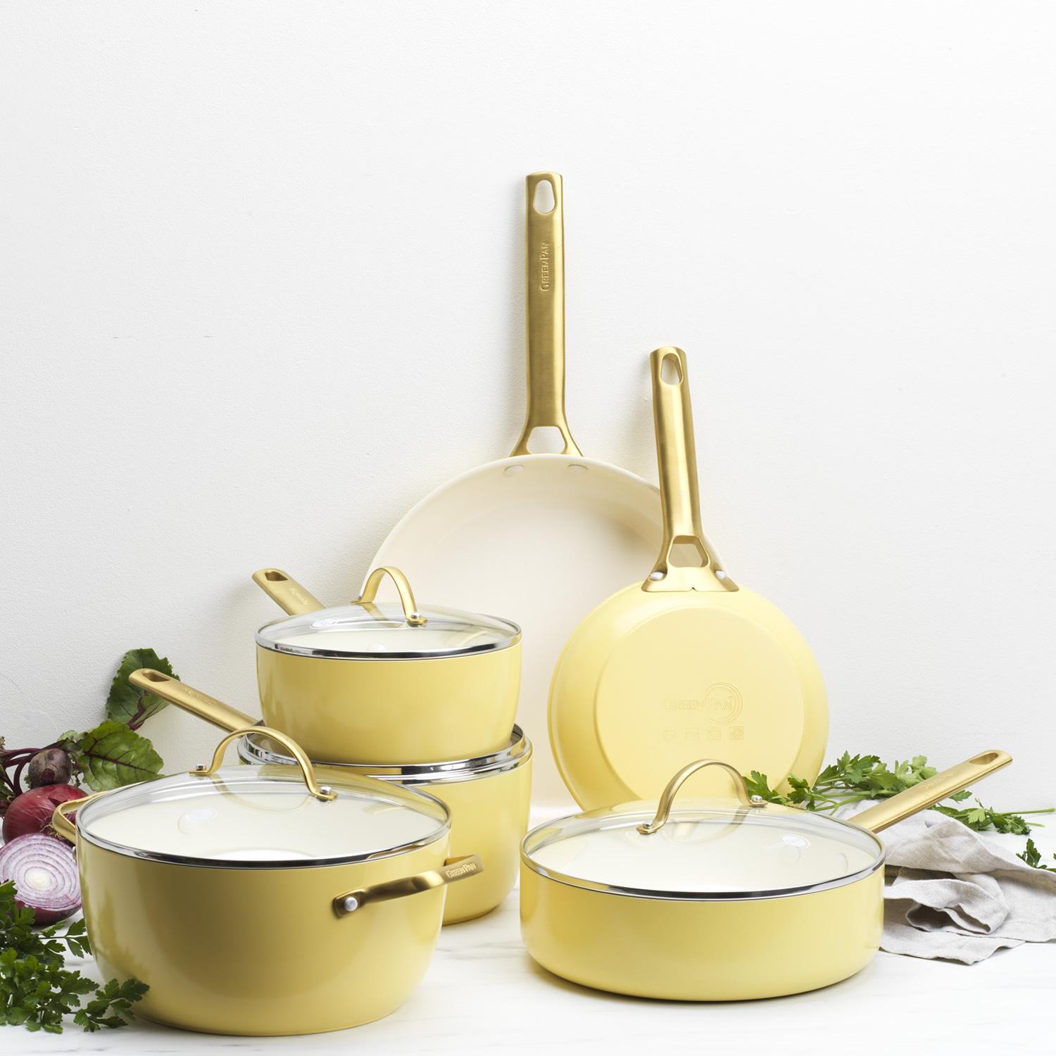 Sada riadu s nepriľnavým keramickým povrchom, Padova Reserve, 10 ks, žltá