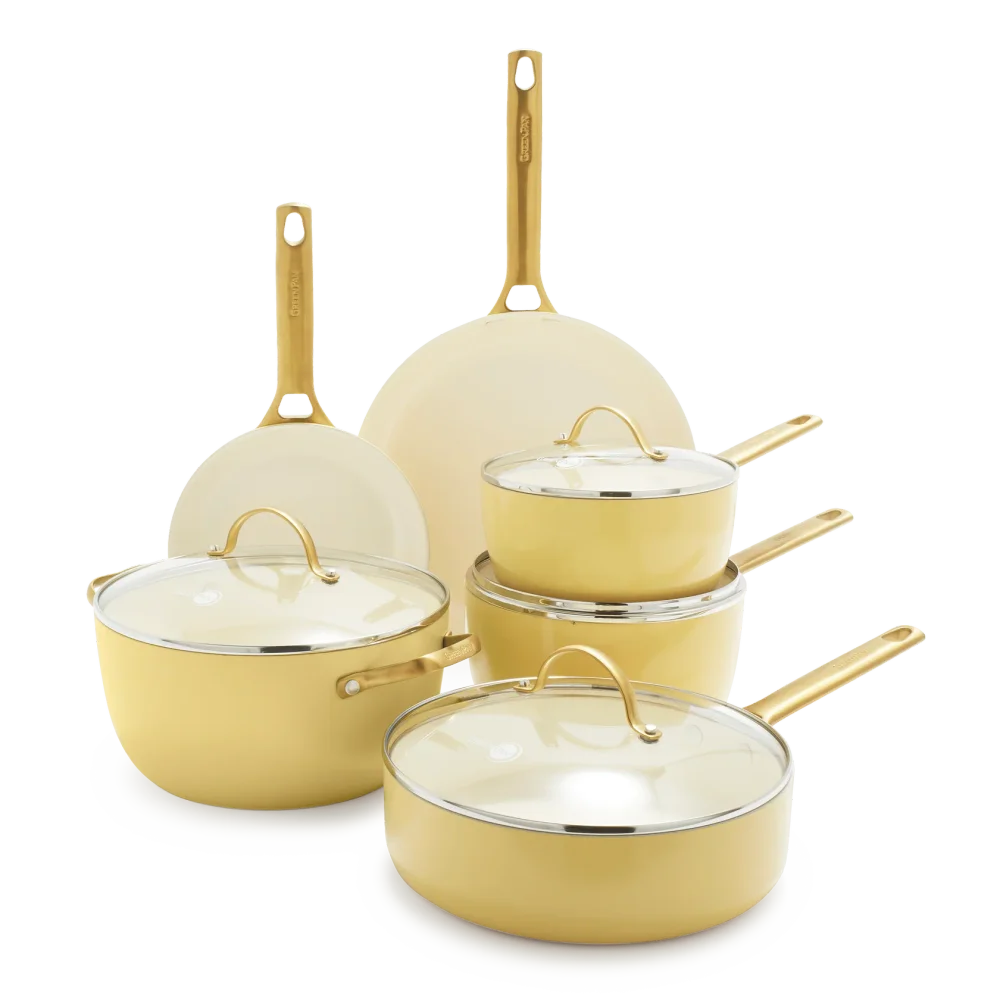 Sada riadu s nepriľnavým keramickým povrchom, Padova Reserve, 10 ks, žltá