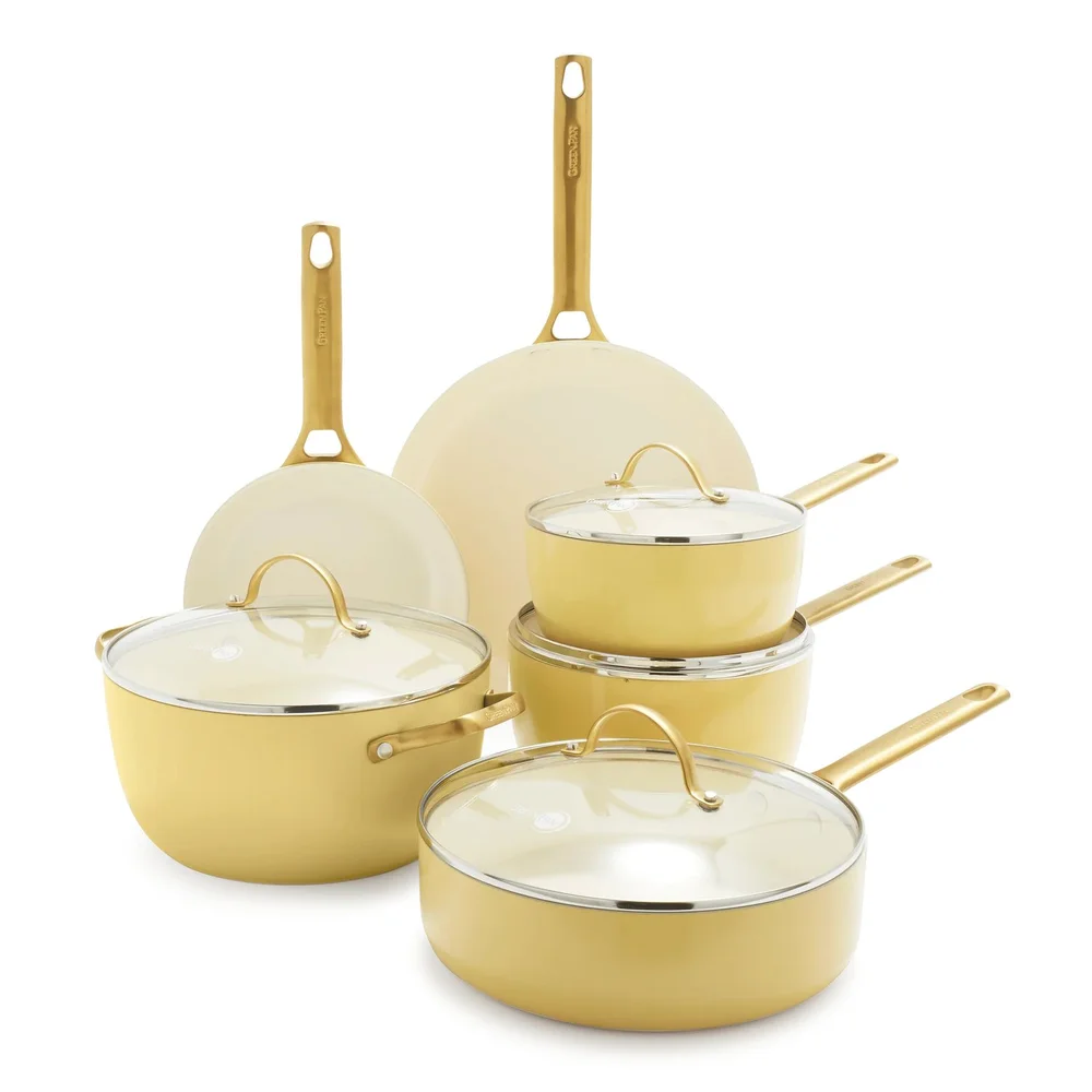 Sada riadu s nepriľnavým keramickým povrchom, Padova Reserve, 10 ks, žltá