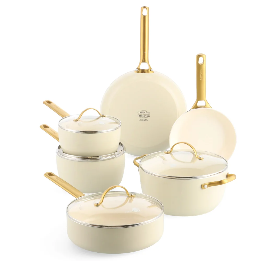 Sada riadu s nepriľnavým keramickým povrchom, Padova Reserve, 10 ks, svetlo krémová