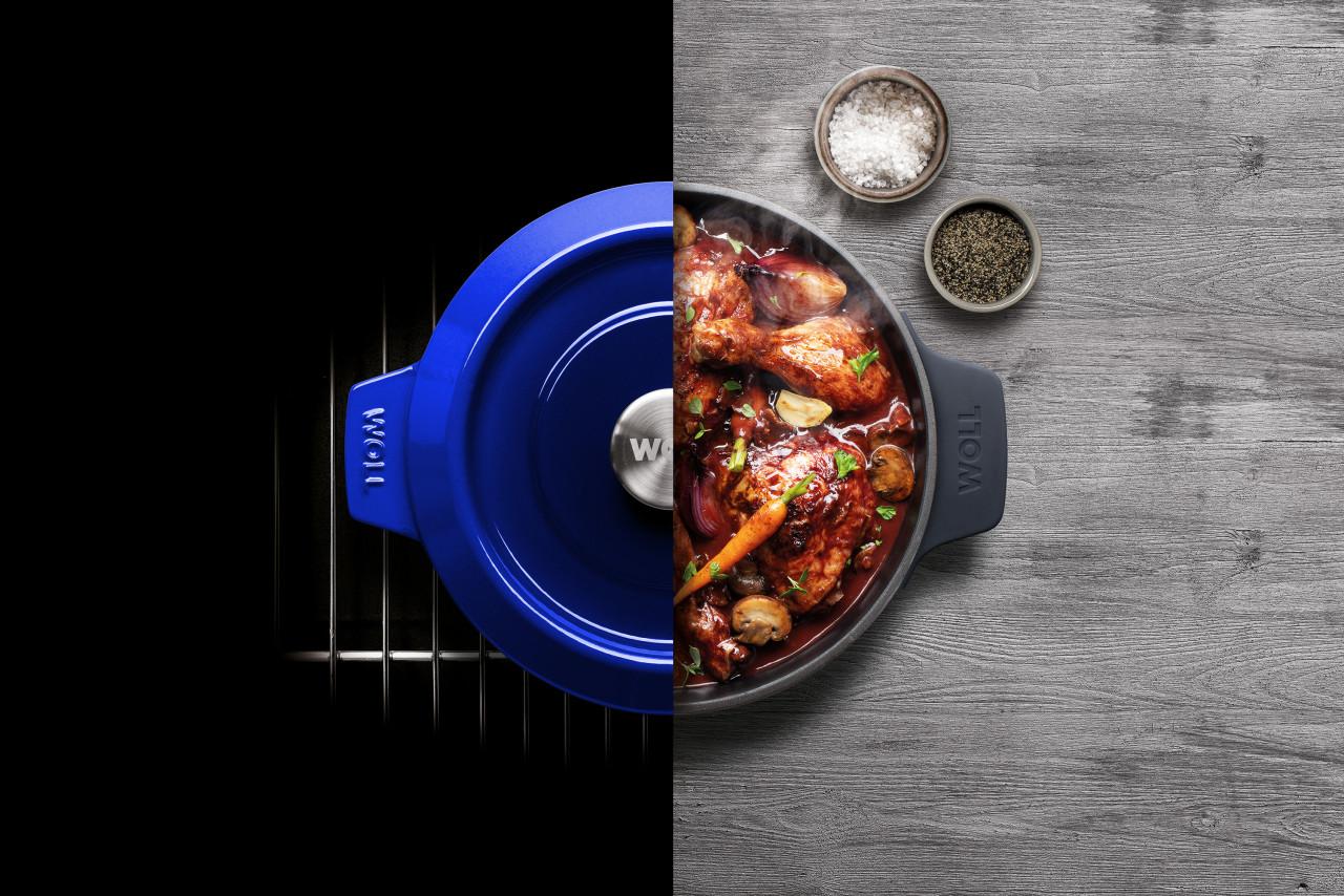 Súprava 2 liatinových hrncov Ø 20 cm a Ø 24 cm, Iron, modrá