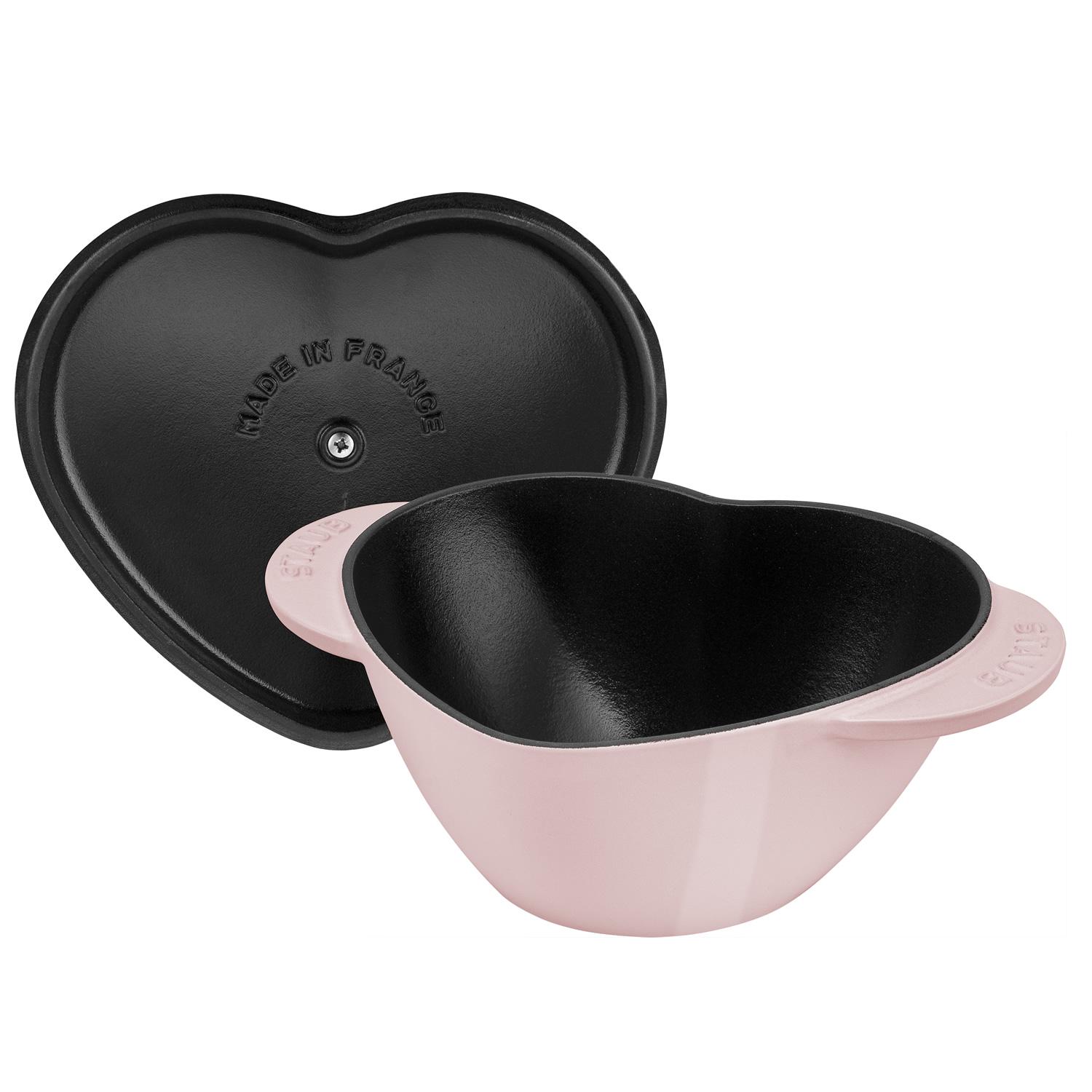 Liatinový hrniec v tvare srdca, 20 cm / 1,75 l, ružový