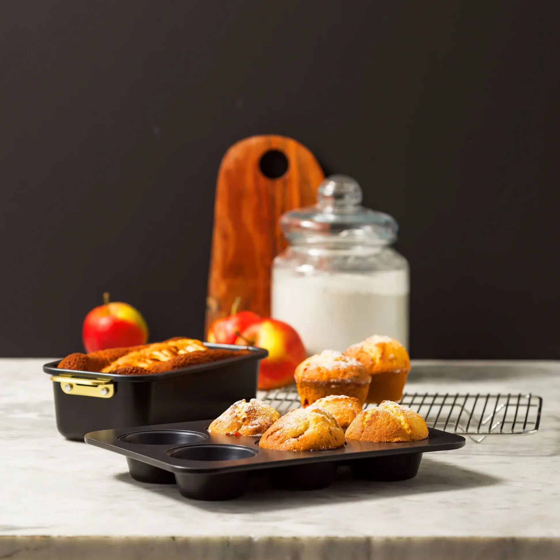 Sada nepriľnavých foriem na pečenie Padova, 6 ks, tmavo zelená