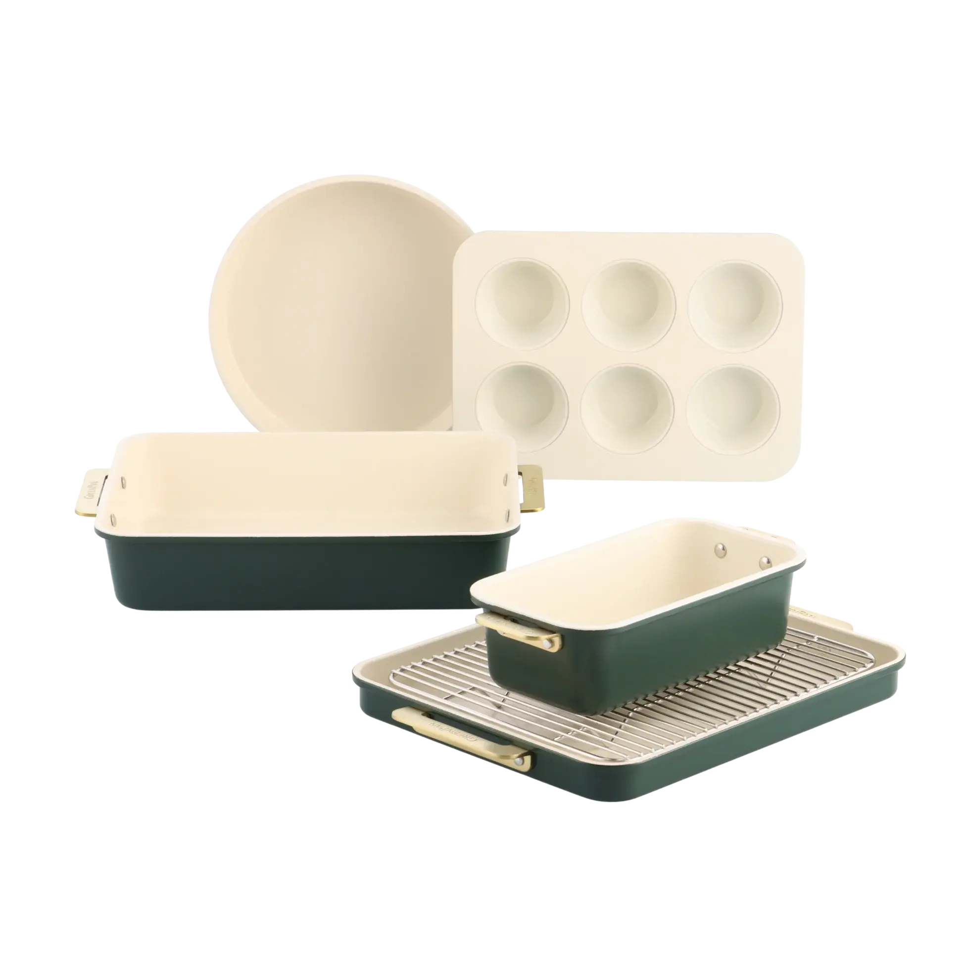 Sada nepriľnavých foriem na pečenie Padova, 6 ks, tmavo zelená