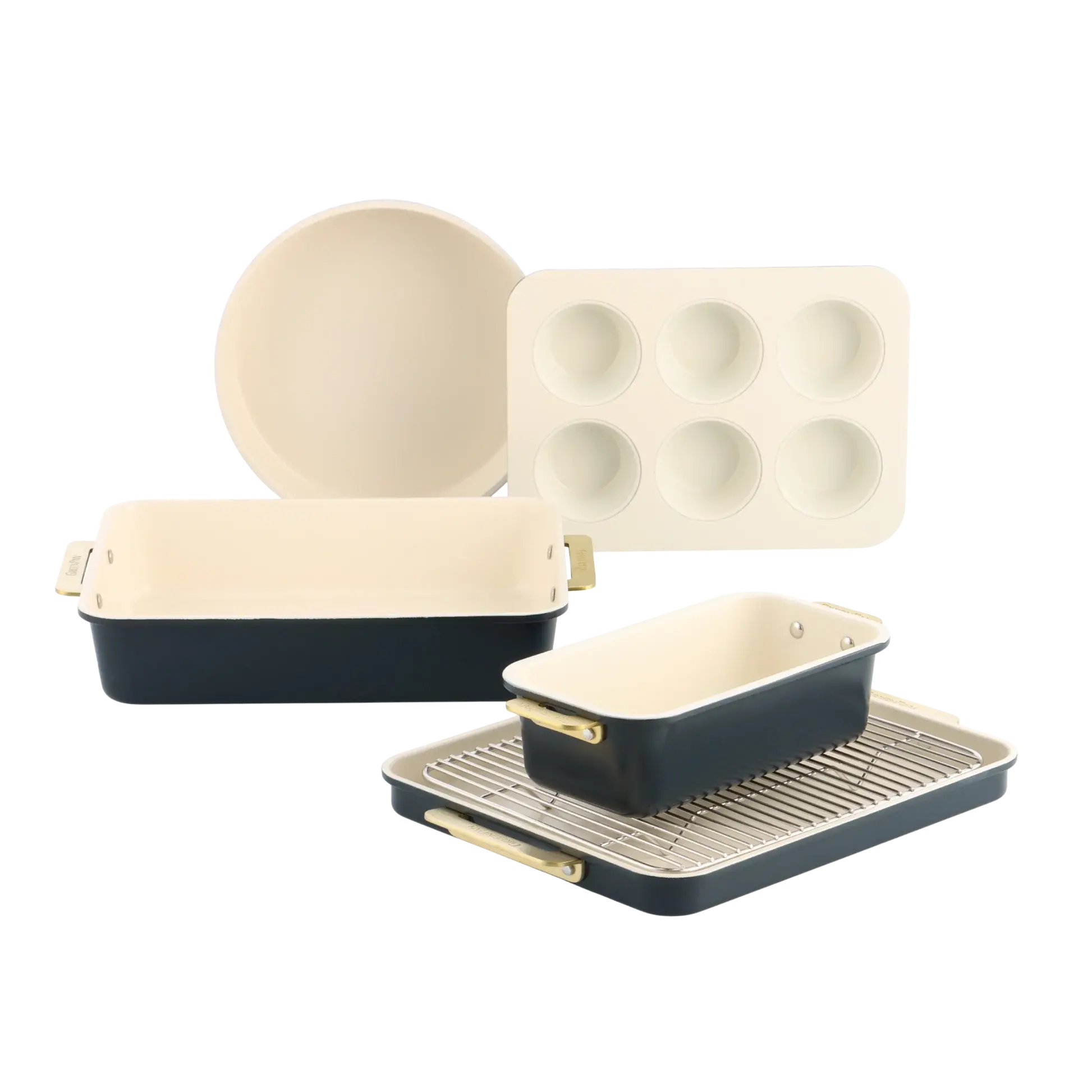 Sada nepriľnavých foriem na pečenie Padova, 6 ks, tmavo zelená