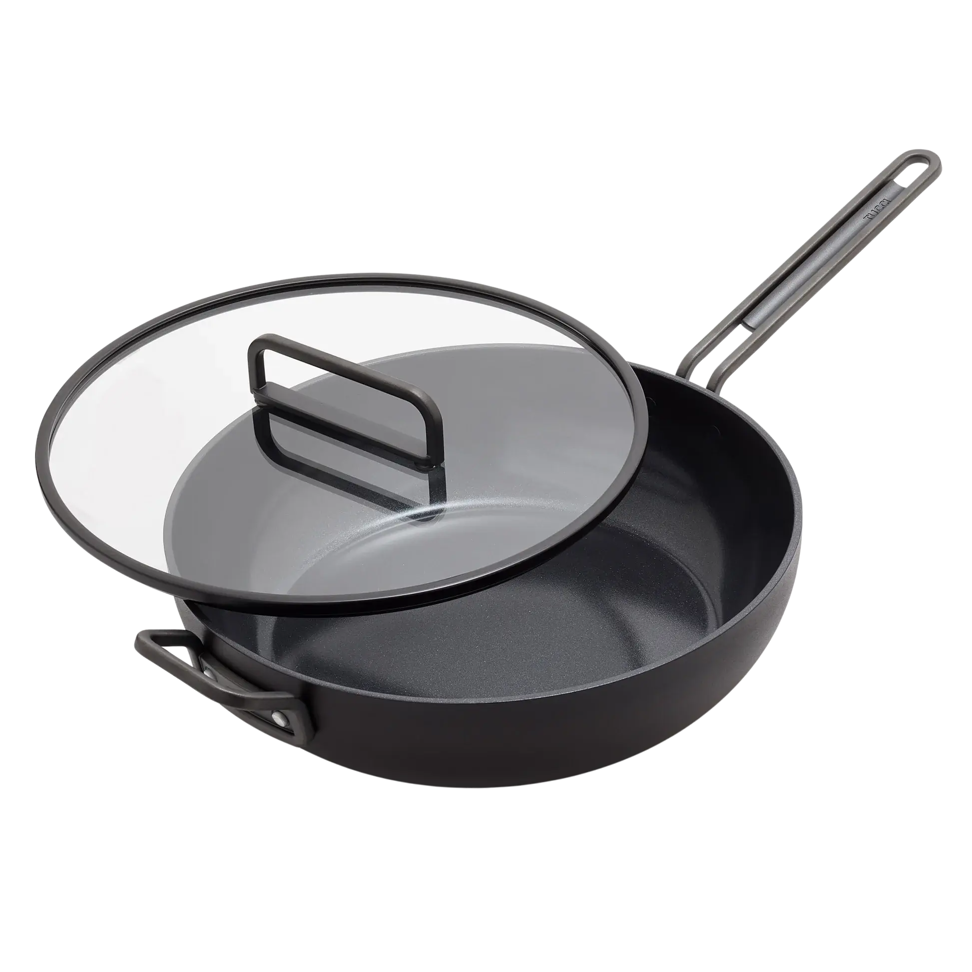 Nepriľnavá keramická soté panvica s pokrievkou, Stanley Tucci, Ø 33 cm / 6,2 l, čierna