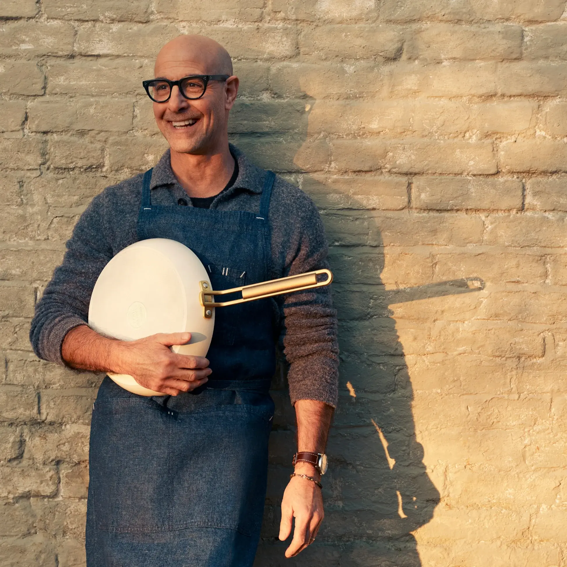 Nepriľnavá keramická panvica, Stanley Tucci, Ø 20 cm, krémová