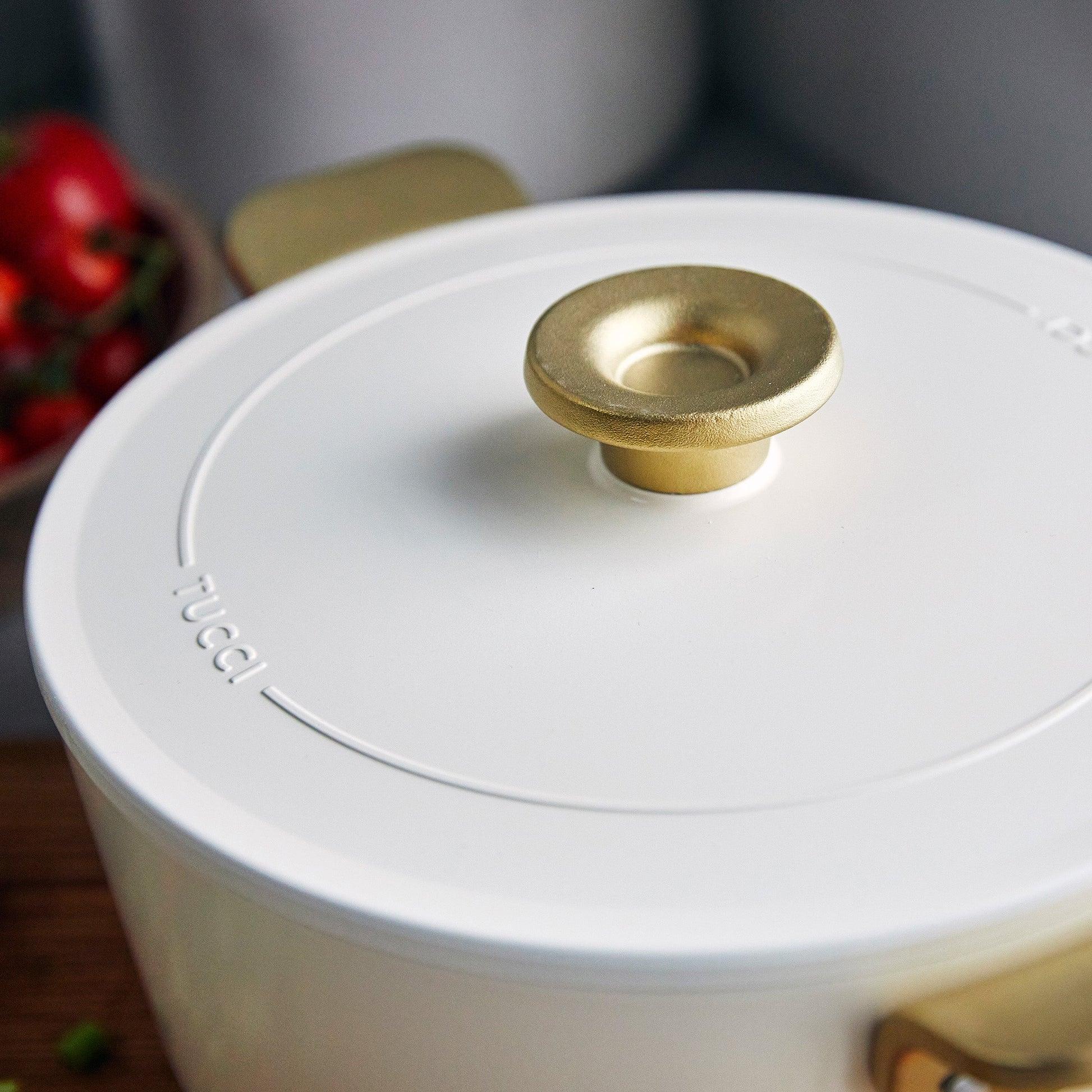 Hrniec s nepriľnavým keramickým povrchom na pomalé varenie, Stanley Tucci, Ø 26 cm / 6,5 l, krémová