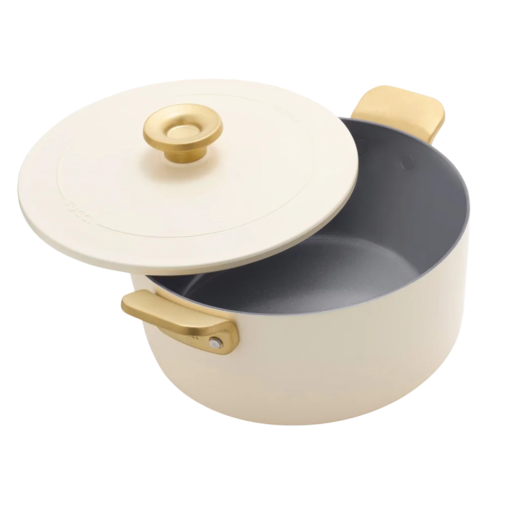 Hrniec s nepriľnavým keramickým povrchom na pomalé varenie, Stanley Tucci, Ø 26 cm / 6,5 l, krémová