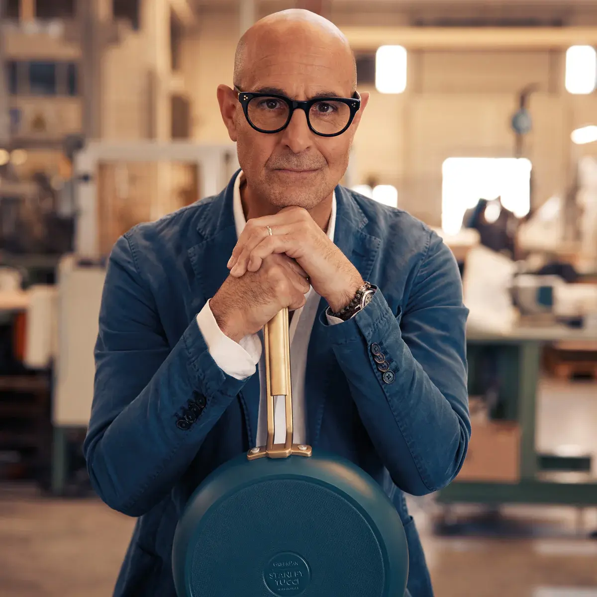 Sada 2 nepriľnavých keramických panvíc Stanley Tucci 20 + 26 cm, tmavo zelená