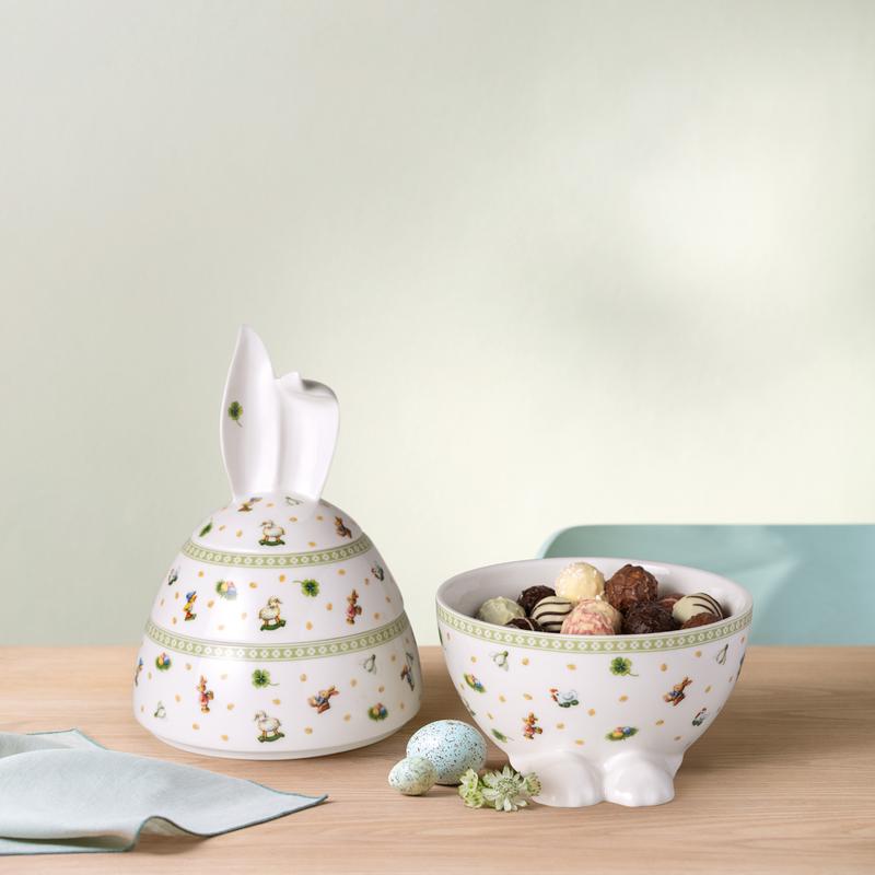 Trojposchodová porcelánová dóza v tvare vajca Easter Delight, 30 cm