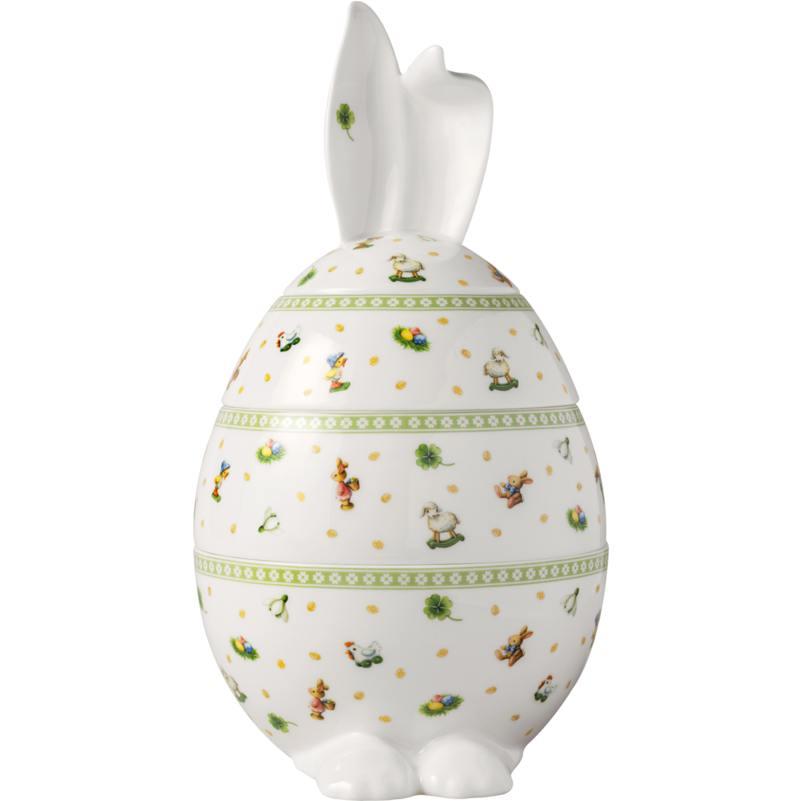Trojposchodová porcelánová dóza v tvare vajca Easter Delight, 30 cm