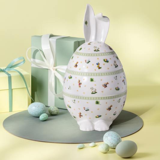 Trojposchodová porcelánová dóza v tvare vajca Easter Delight, 30 cm