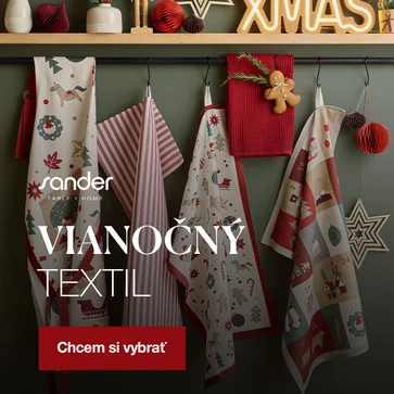 Doprajte svojmu domovu vianočné kúzlo. Textil Sander vnesie do vášho interiéru harmóniu a sviatočnú náladu.