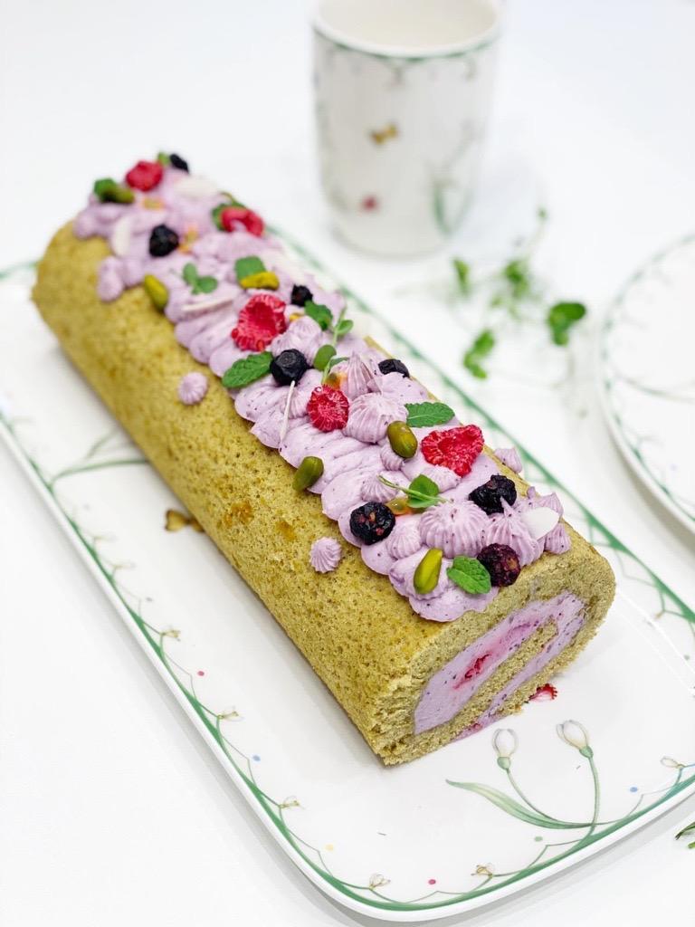 Pistáciovo-čučoriedková roláda od Lulus