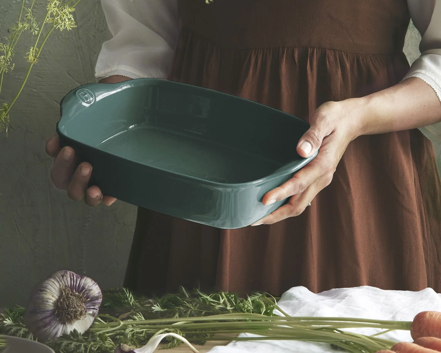 Emile Henry, zapekacie misy, koláčové misy, cédrovo zelená